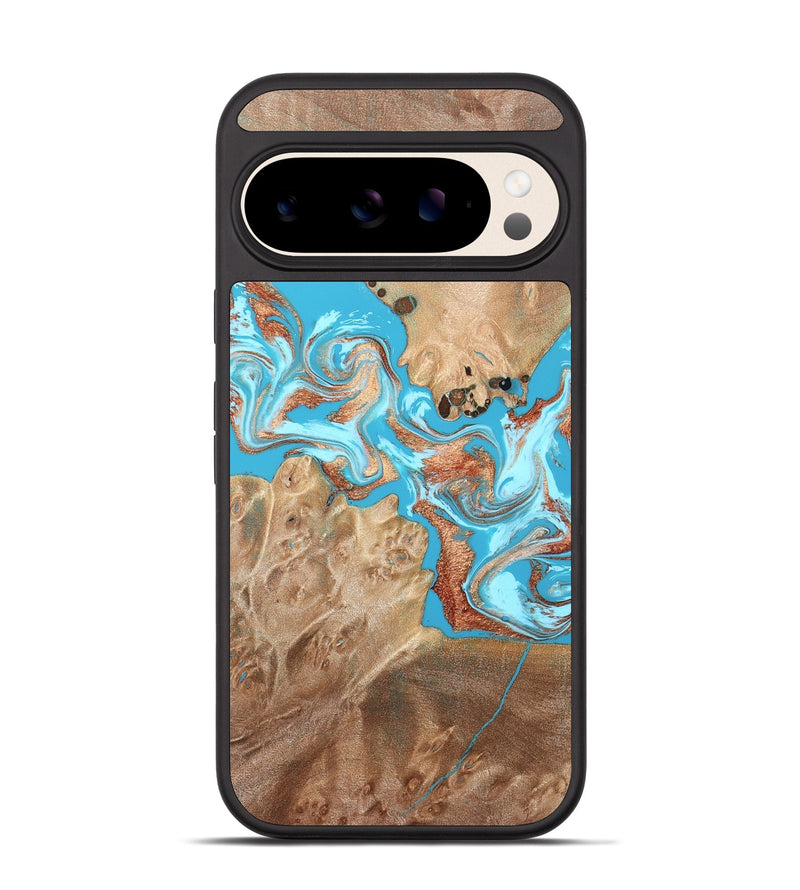 Pixel 10 Wood Phone Case - Gaston (Teal & Gold, 819615)
