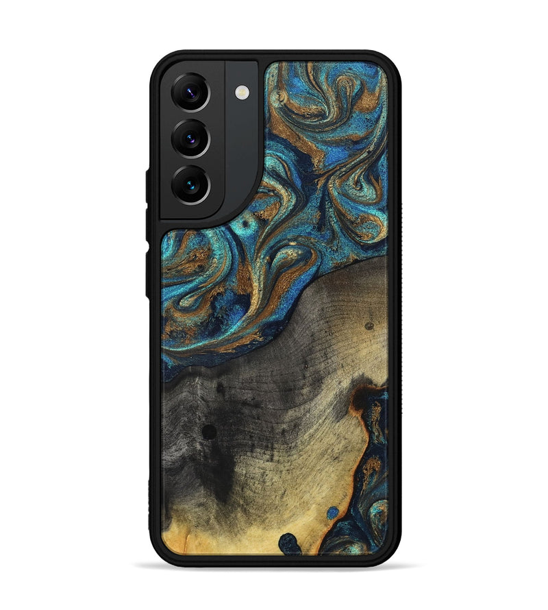 Galaxy S22 Plus Wood Phone Case - Evalyn (Teal & Gold, 819616)