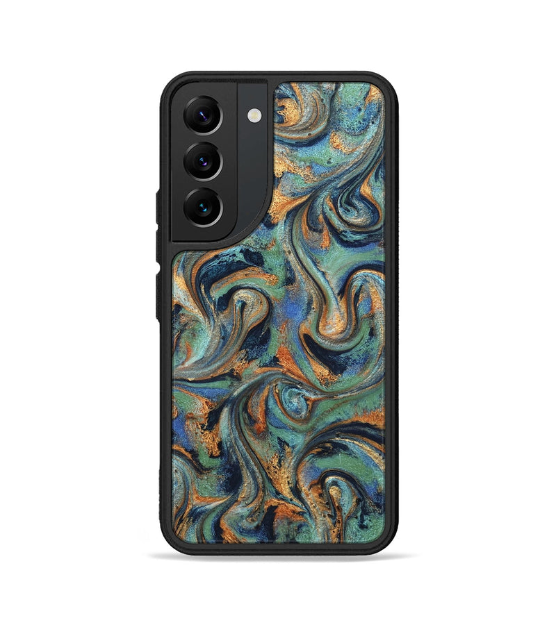 Galaxy S22 ResinArt Phone Case - Yareli (Teal & Gold, 819617)