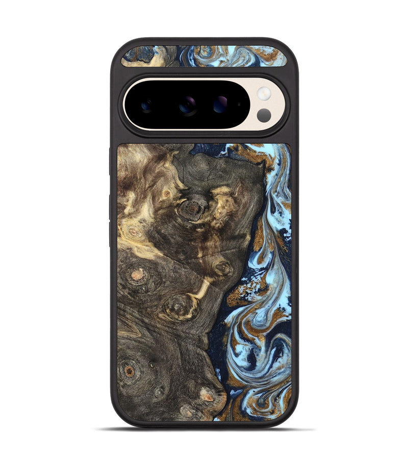 Pixel 10 Wood Phone Case - Corrine (Teal & Gold, 819618)