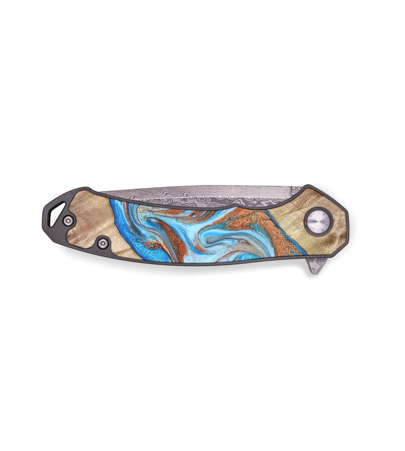 EDC Wood Pocket Knife - Major (Teal & Gold, 819619)