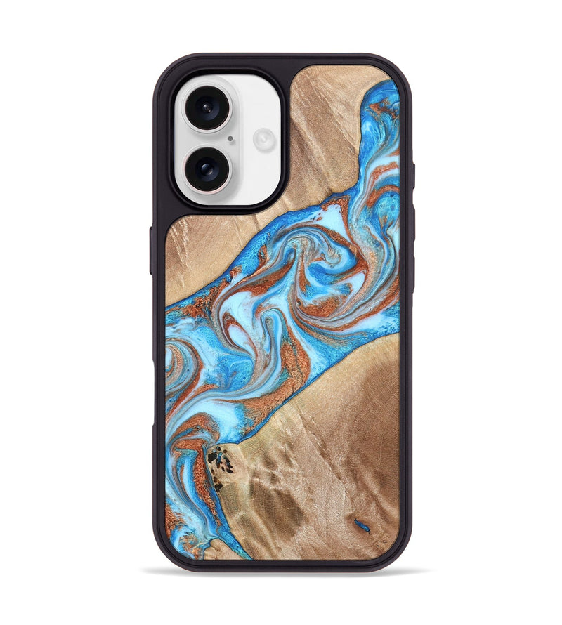iPhone 17 Wood Phone Case - Major (Teal & Gold, 819619)