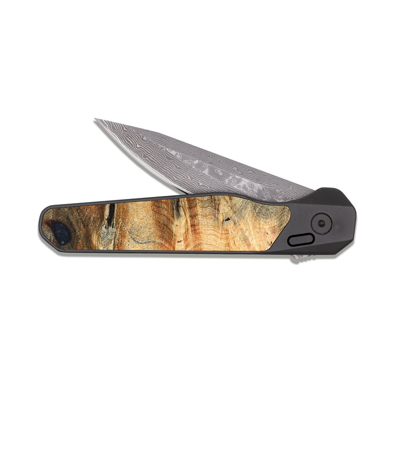 EDC Dark Damascus Wood Pocket Knife - Aron (Wood Burl, 819624)