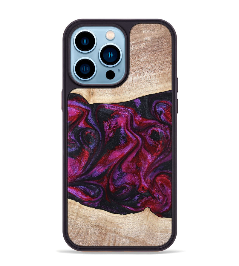 iPhone 14 Pro Max Wood Phone Case - Tonia (Red, 819629)