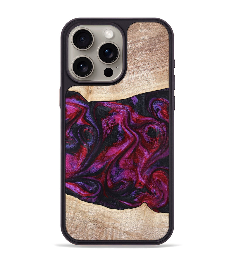 iPhone 15 Pro Max Wood Phone Case - Tonia (Red, 819629)
