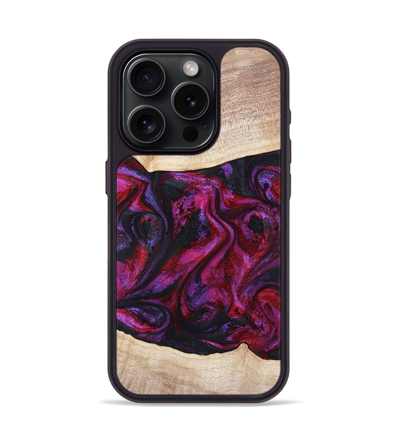 iPhone 15 Pro Wood Phone Case - Tonia (Red, 819629)