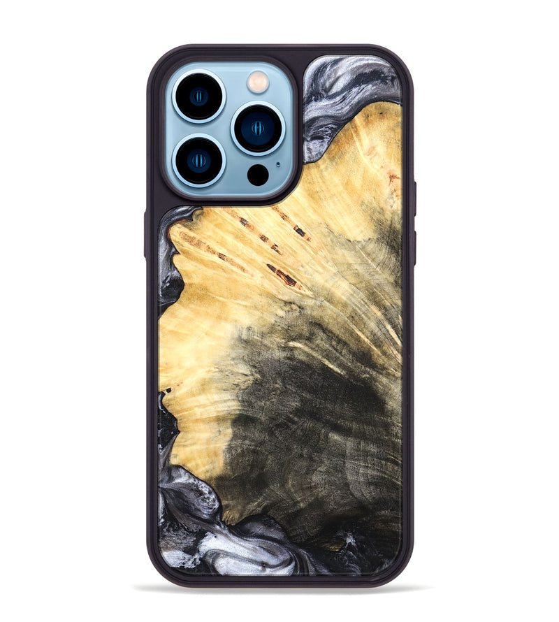iPhone 14 Pro Max Wood Phone Case - Karli (Black & White, 819632)
