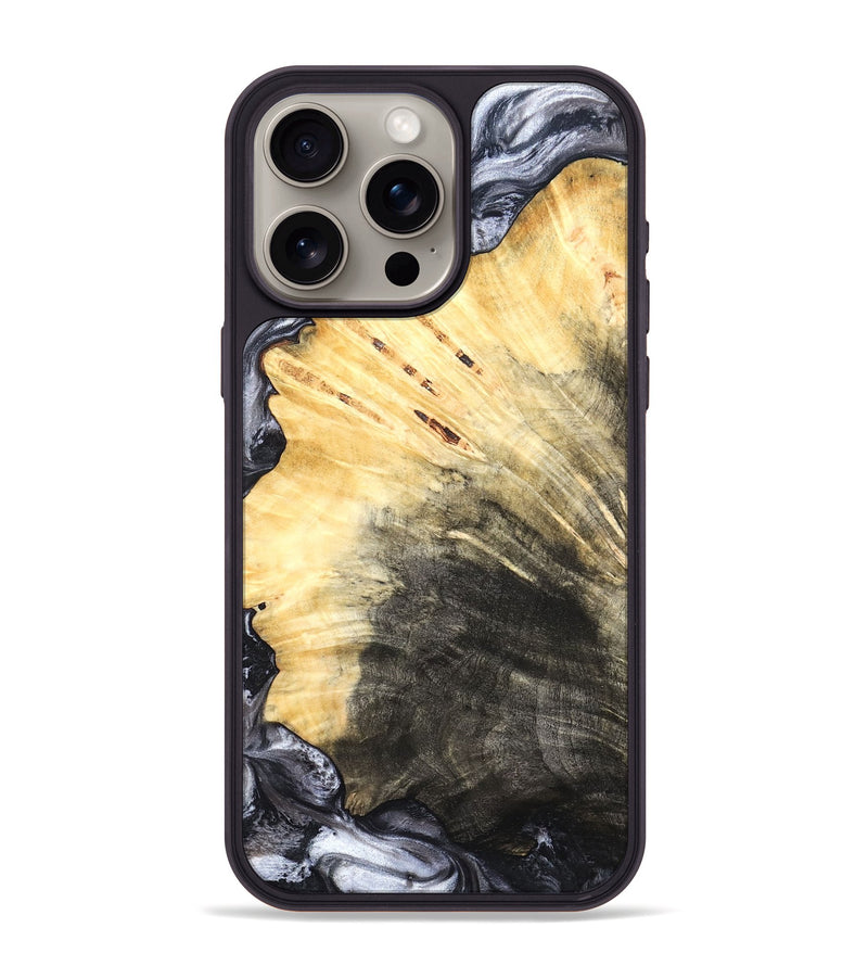 iPhone 15 Pro Max Wood Phone Case - Karli (Black & White, 819632)