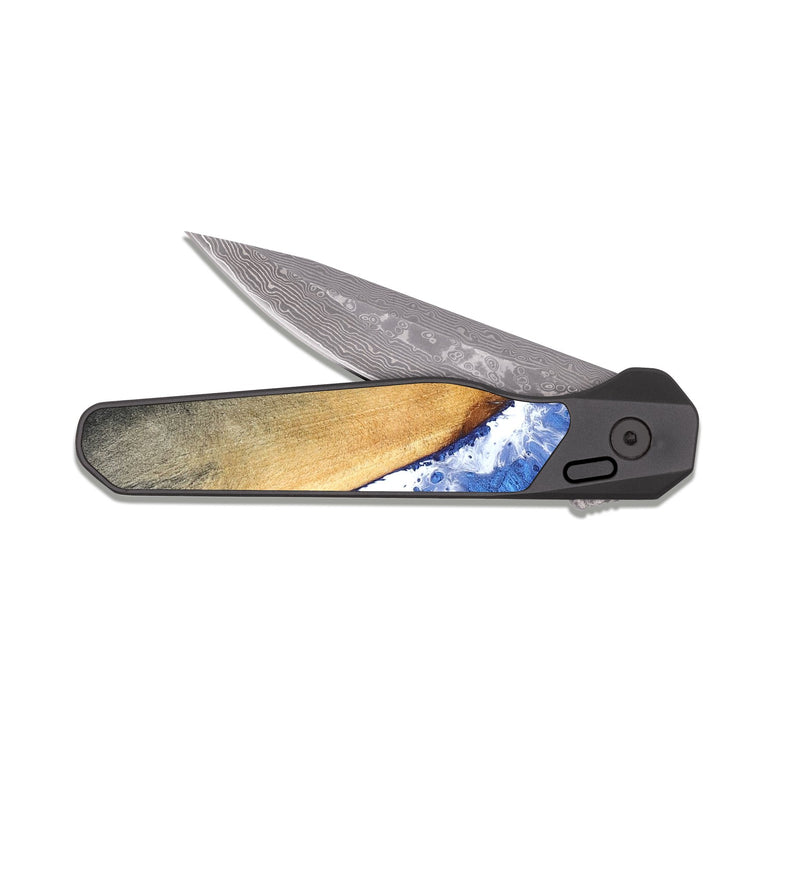 EDC Dark Damascus Wood Pocket Knife - Sloan (Coastal, 819638)