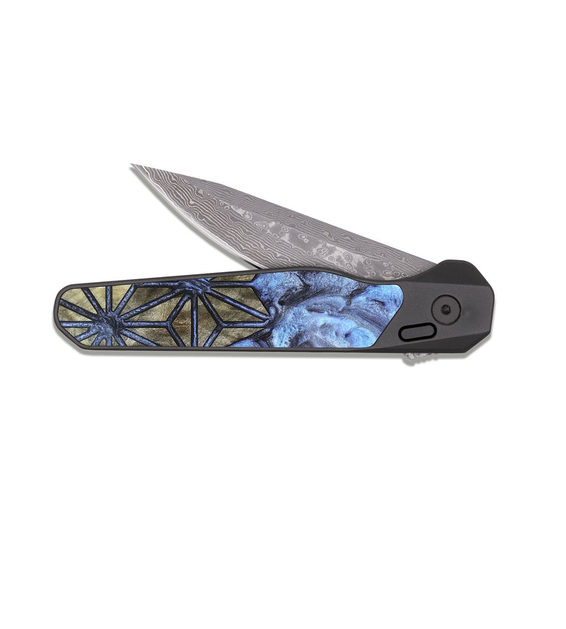 EDC Dark Damascus Wood Pocket Knife - Brianna (Pattern, 819643)