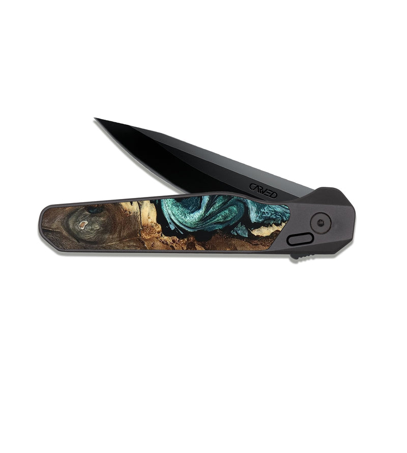 EDC Dark Slate Wood Pocket Knife - David (Green, 819648)