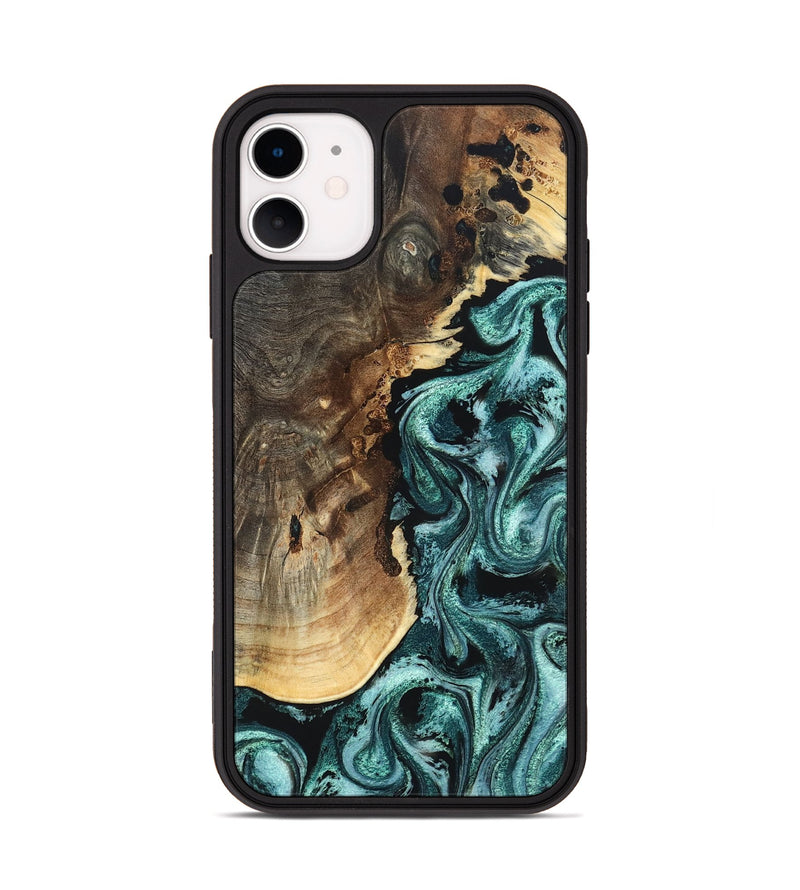 iPhone 11 Wood Phone Case - David (Green, 819648)