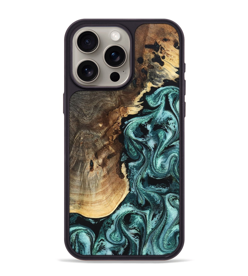 iPhone 15 Pro Max Wood Phone Case - David (Green, 819648)