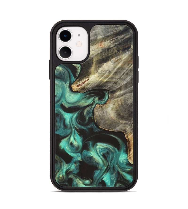 iPhone 11 Wood Phone Case - Litzy (Green, 819649)