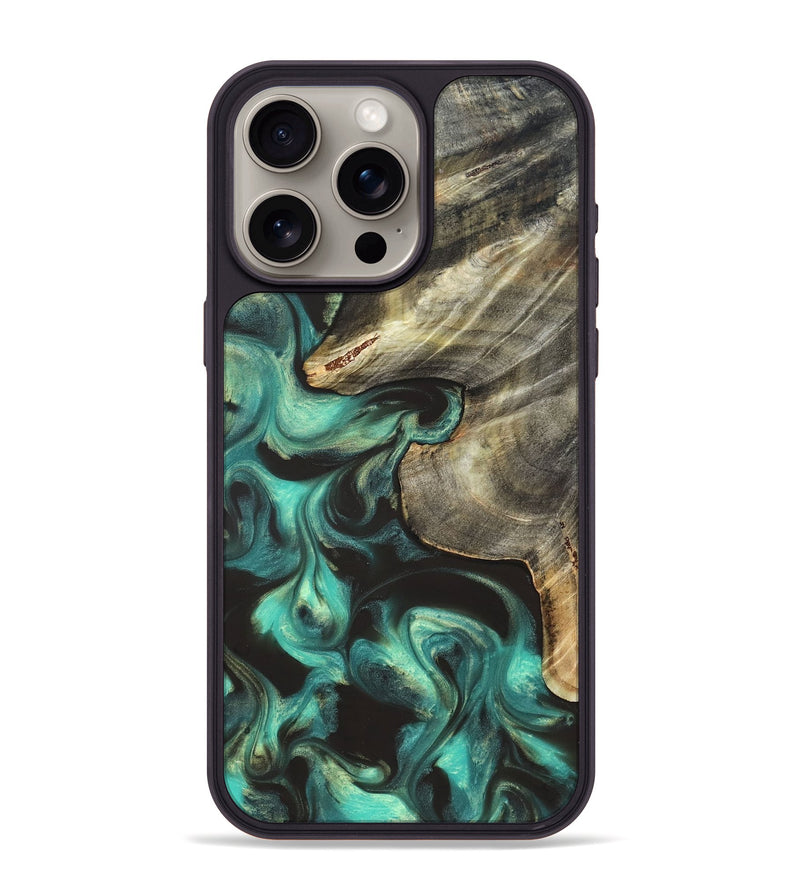 iPhone 15 Pro Max Wood Phone Case - Litzy (Green, 819649)