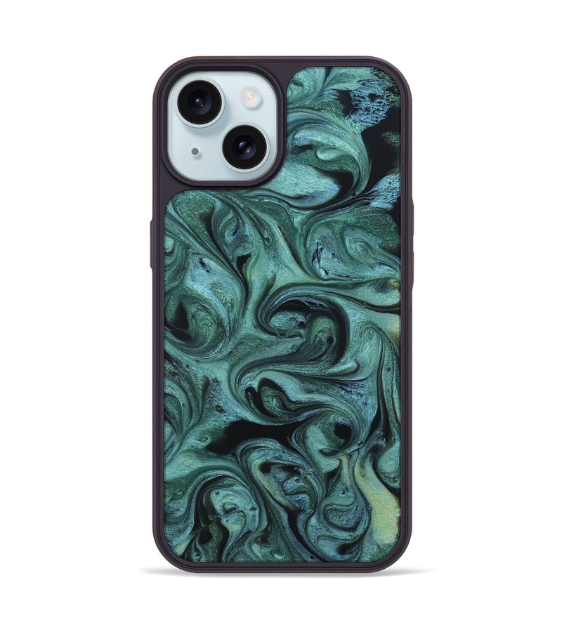 iPhone 15 ResinArt Phone Case - Cecelia (Green, 819650)