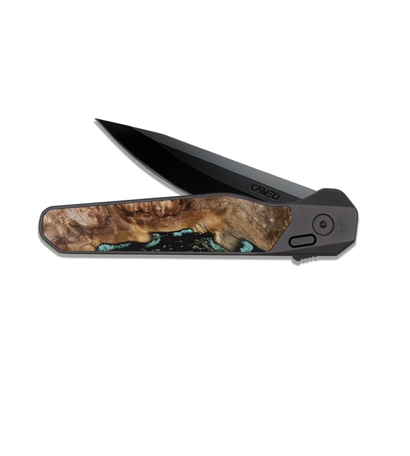 EDC Dark Slate Wood Pocket Knife - Kamora (Green, 819651)