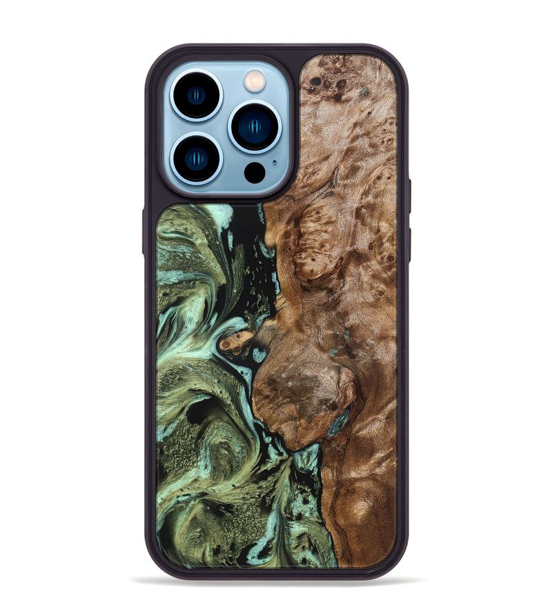 iPhone 14 Pro Max Wood Phone Case - Kamora (Green, 819651)