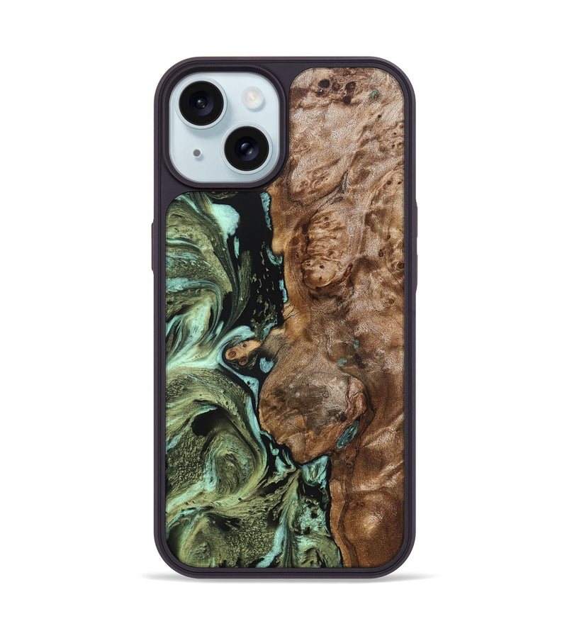 iPhone 15 Wood Phone Case - Kamora (Green, 819651)