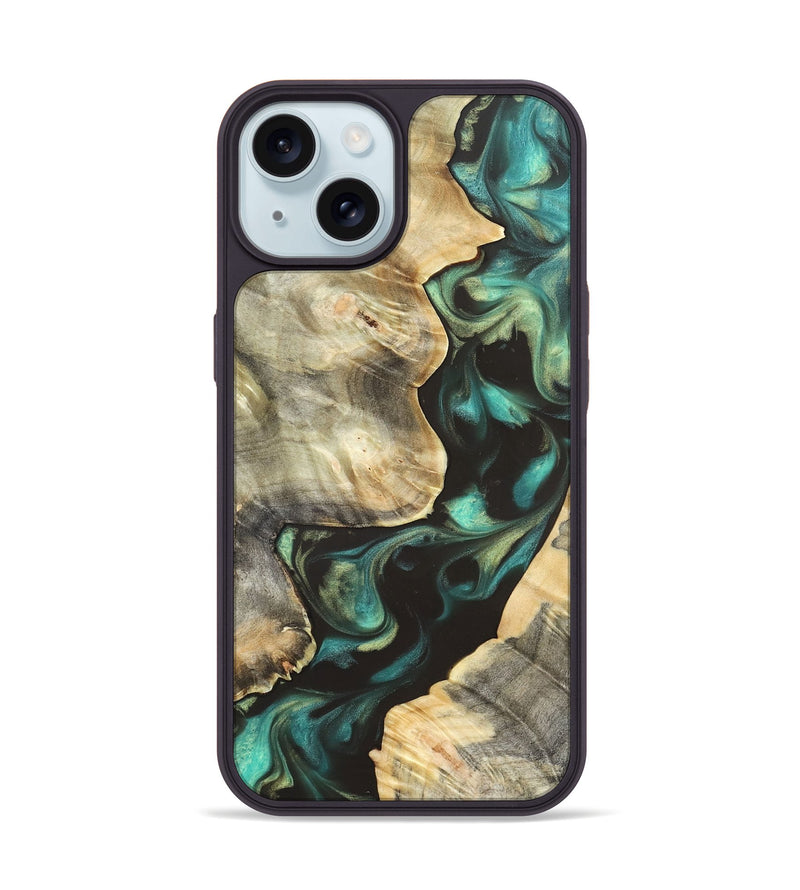 iPhone 15 Wood Phone Case - Ike (Green, 819652)