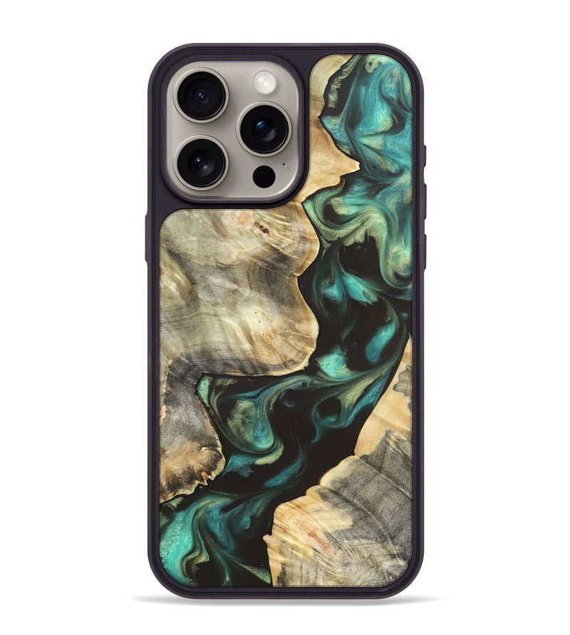 iPhone 15 Pro Max Wood Phone Case - Ike (Green, 819652)