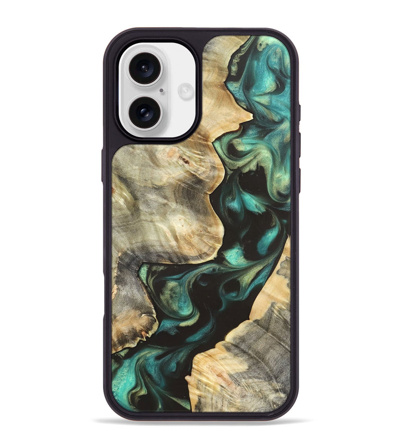 iPhone 16 Plus Wood Phone Case - Ike (Green, 819652)