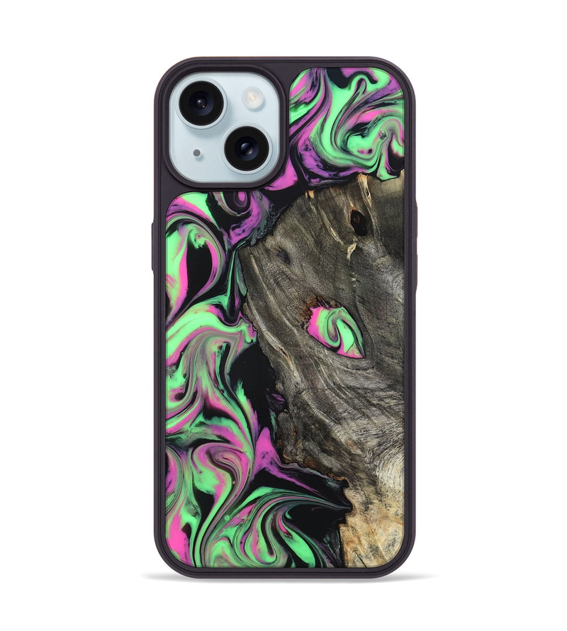 iPhone 15 Wood Phone Case - Adelia (Neon, 819653)