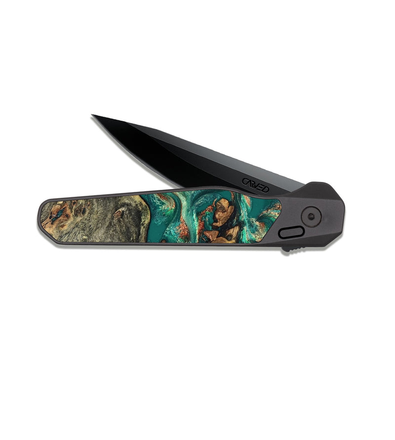EDC Dark Slate Wood Pocket Knife - Orval (Green, 819672)