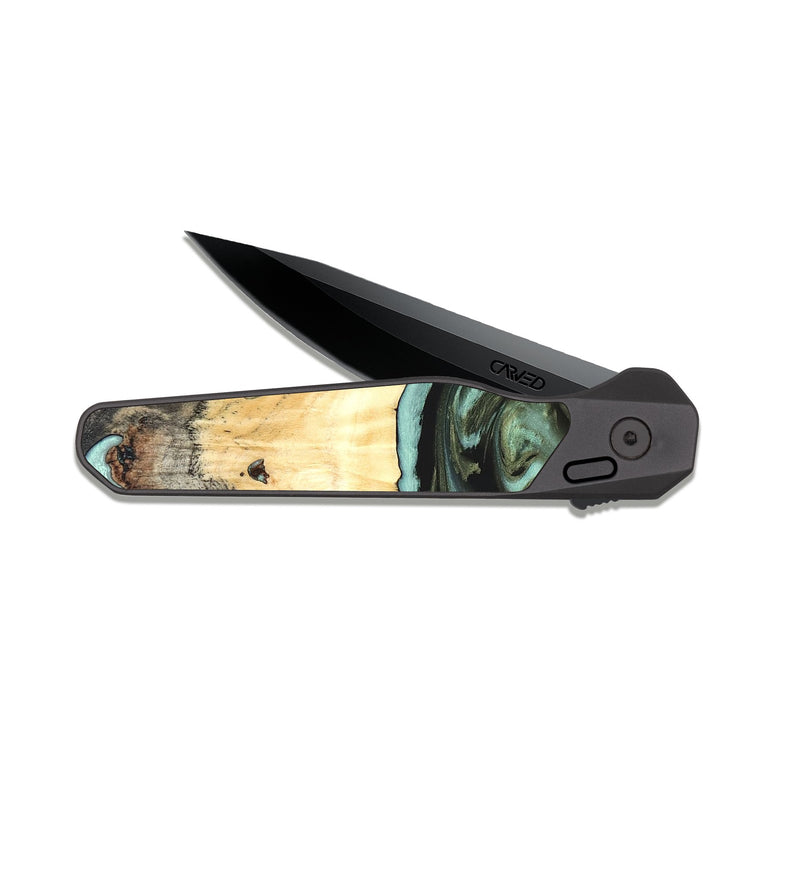 EDC Dark Slate Wood Pocket Knife - Kermit (Green, 819673)