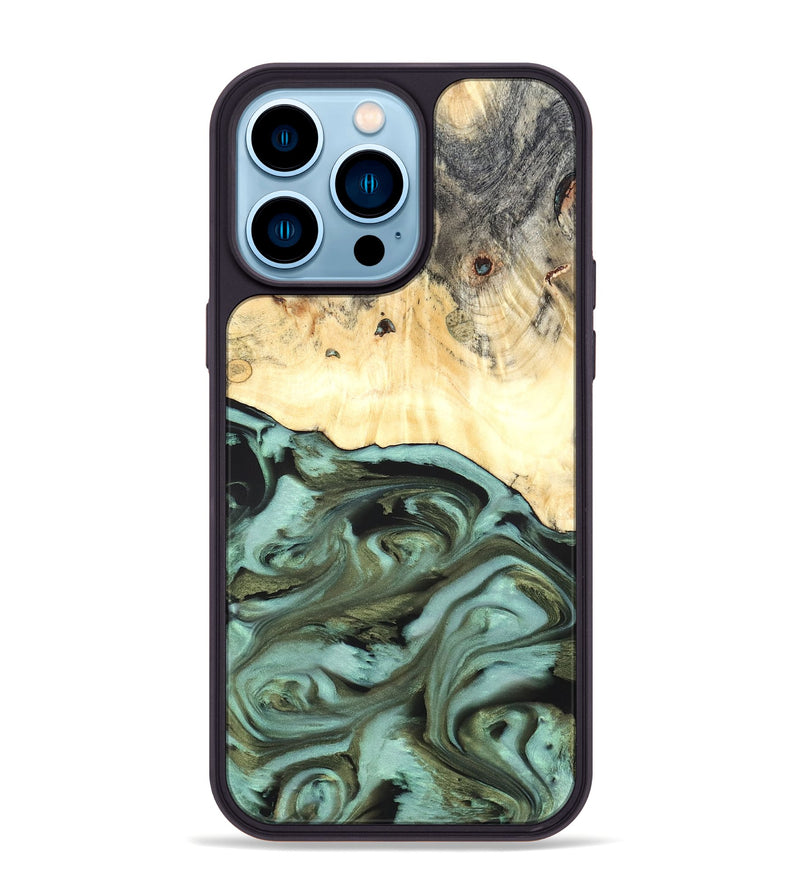 iPhone 14 Pro Max Wood Phone Case - Kermit (Green, 819673)