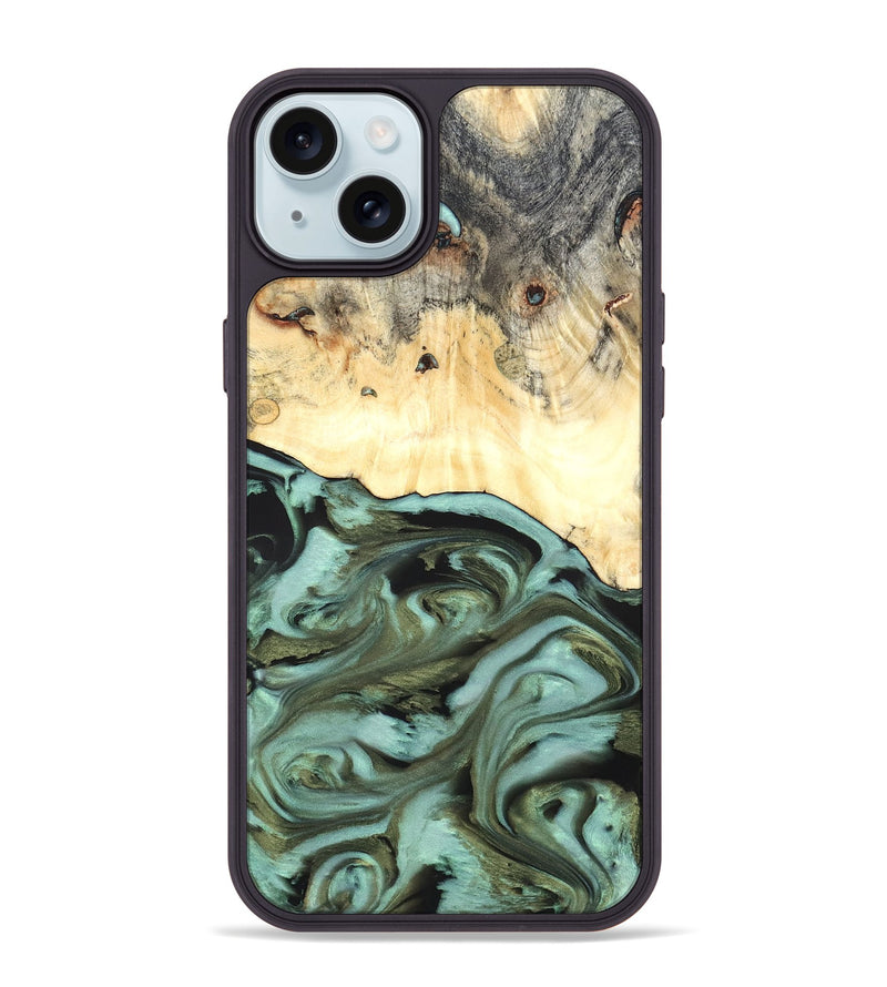 iPhone 15 Plus Wood Phone Case - Kermit (Green, 819673)