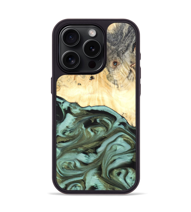 iPhone 15 Pro Wood Phone Case - Kermit (Green, 819673)