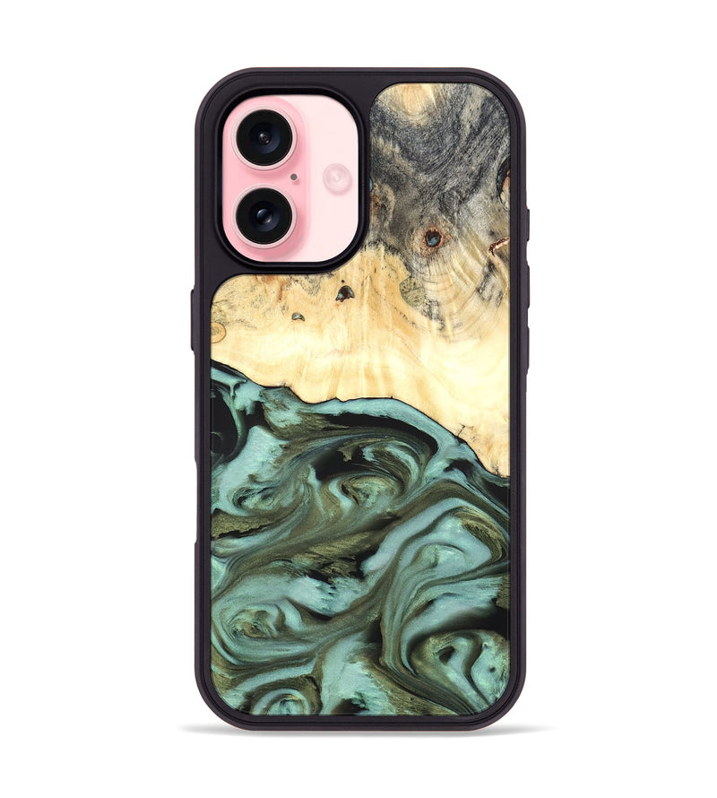 iPhone 16 Wood Phone Case - Kermit (Green, 819673)