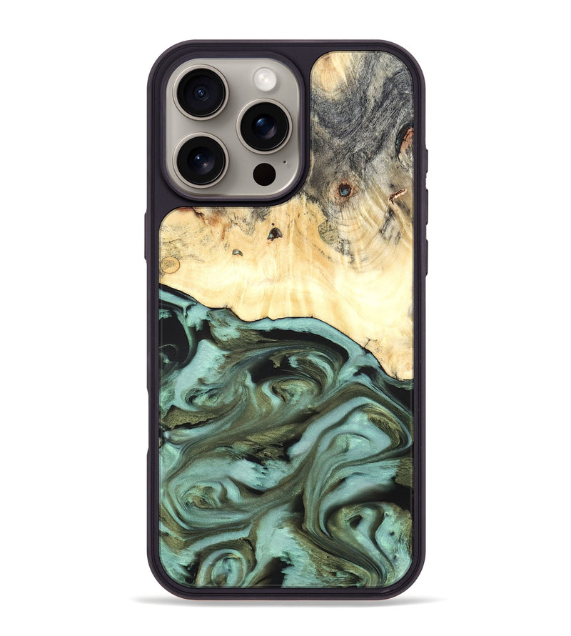 iPhone 16 Pro Max Wood Phone Case - Kermit (Green, 819673)