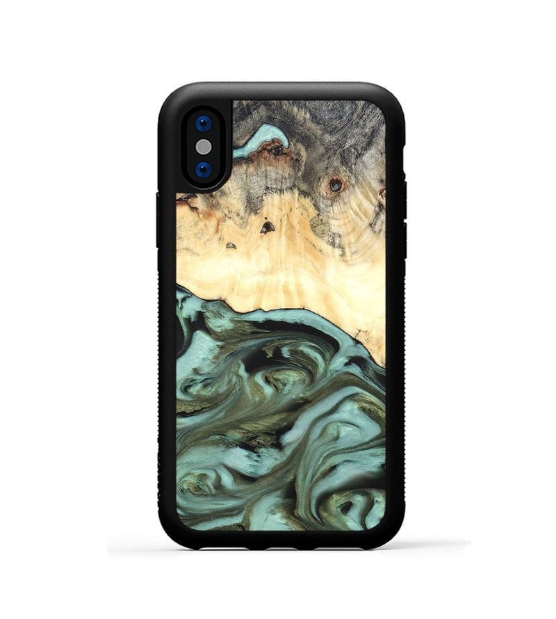 iPhone Xs Wood Phone Case - Kermit (Green, 819673)