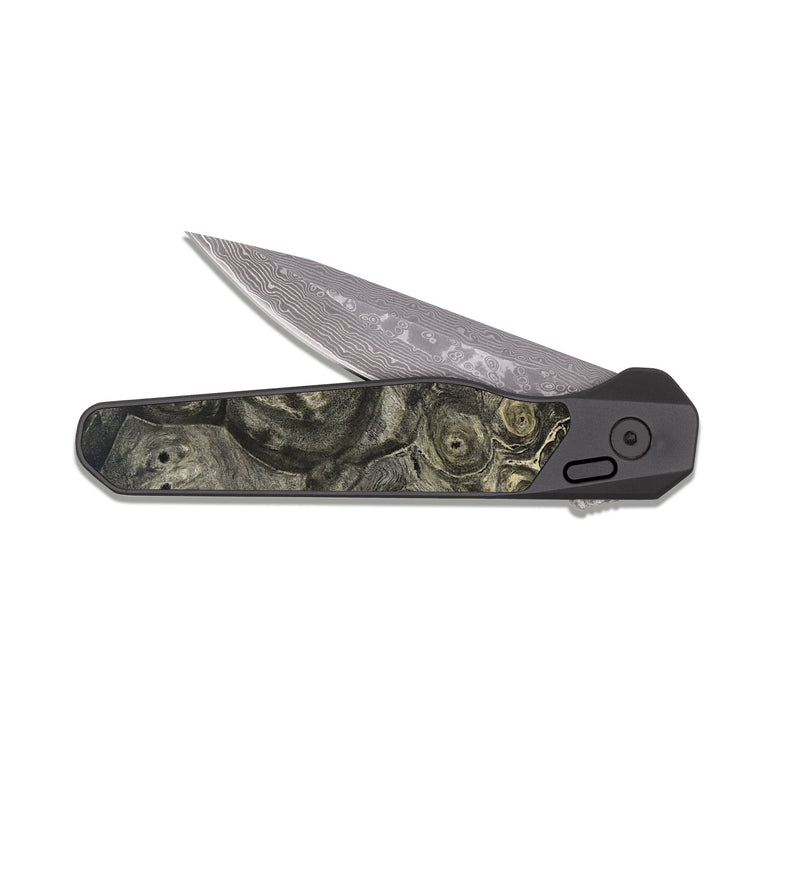 EDC Dark Damascus Wood Pocket Knife - Cleo (Wood Burl, 819680)