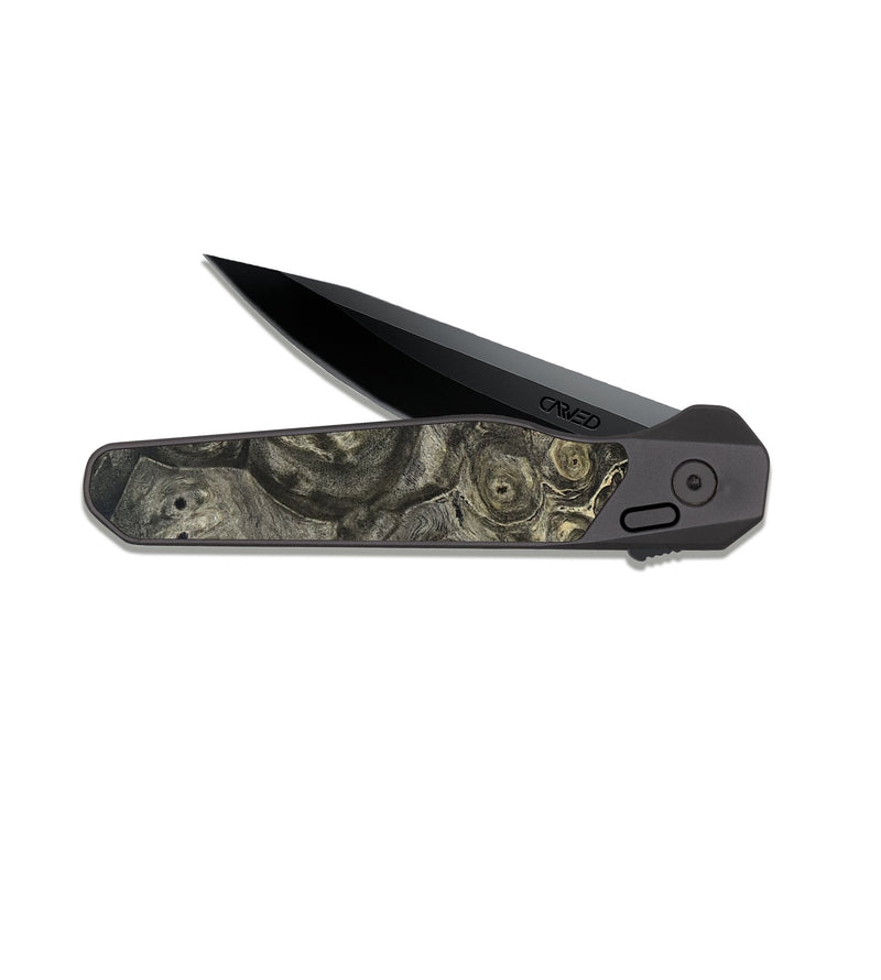 EDC Dark Slate Wood Pocket Knife - Cleo (Wood Burl, 819680)