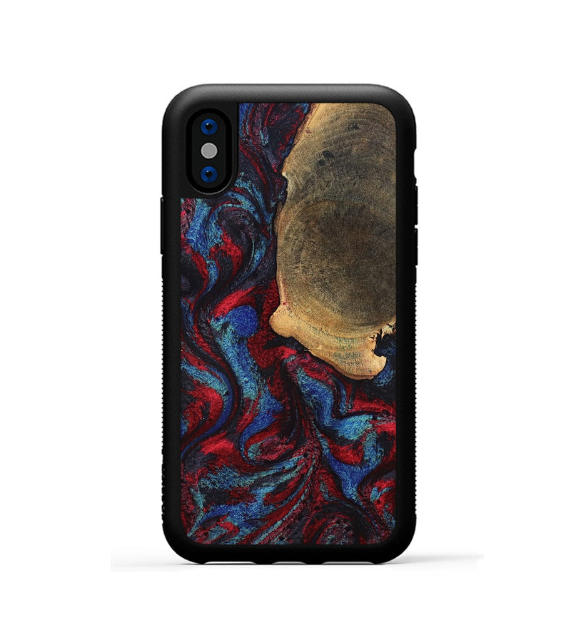 iPhone Xs Wood Phone Case - Karyme (Red, 819685)