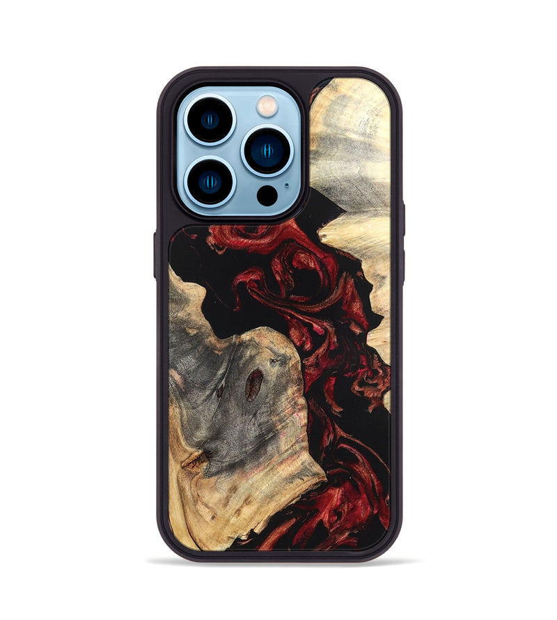 iPhone 14 Pro Wood Phone Case - Shellie (Red, 819688)