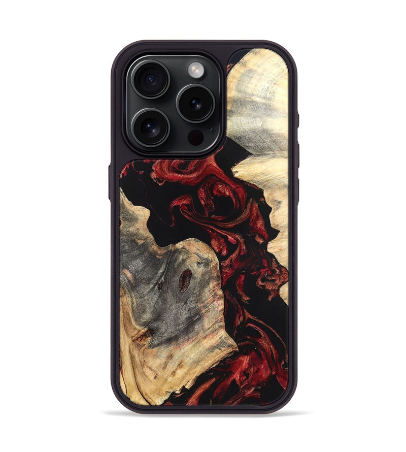 iPhone 15 Pro Wood Phone Case - Shellie (Red, 819688)