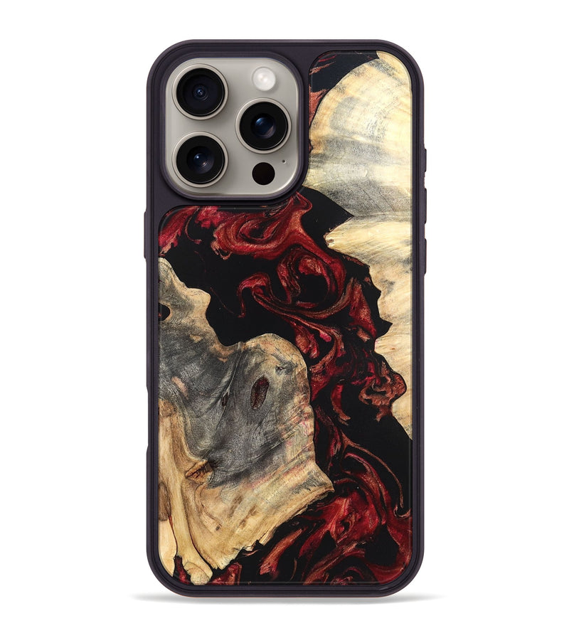 iPhone 16 Pro Max Wood Phone Case - Shellie (Red, 819688)