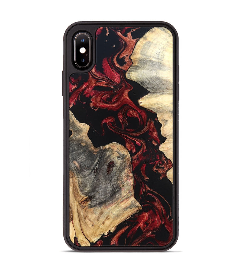 iPhone Xs Max Wood Phone Case - Shellie (Red, 819688)
