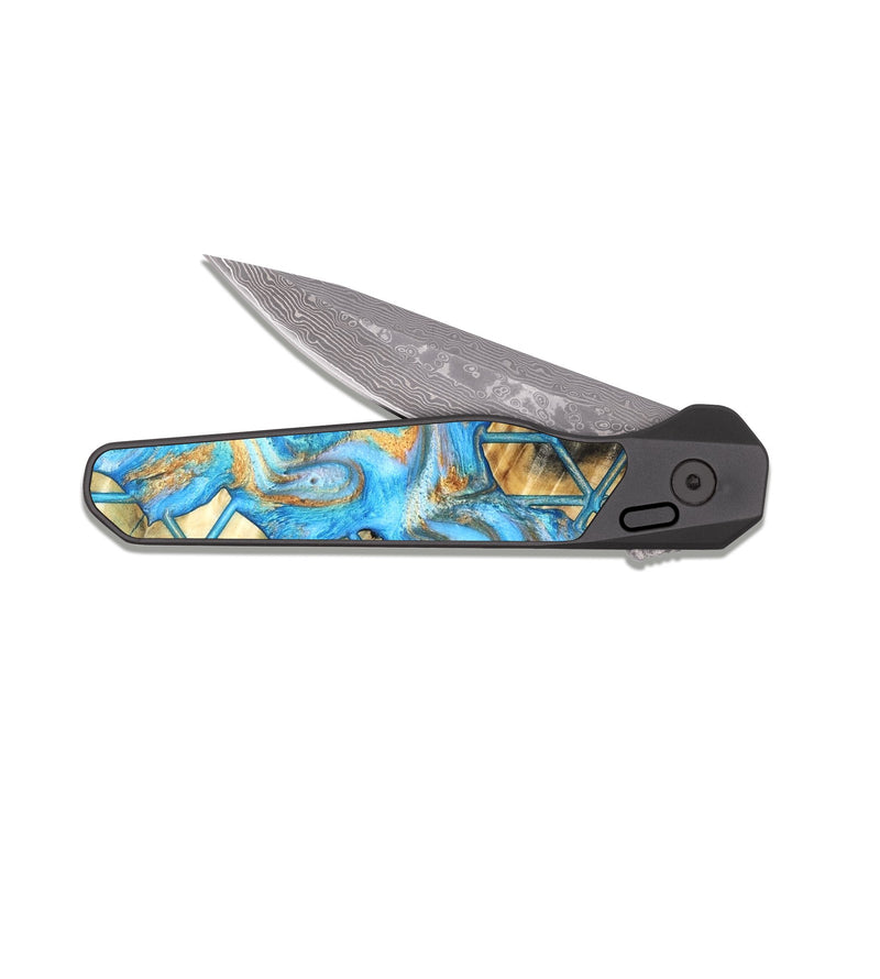 EDC Dark Damascus Wood Pocket Knife - Gary (Pattern, 819691)