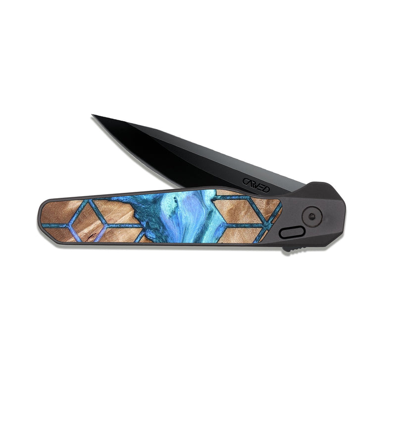 EDC Dark Slate Wood Pocket Knife - Rashida (Pattern, 819692)