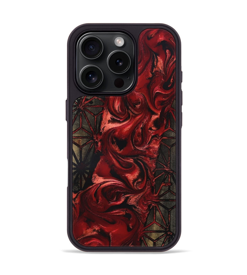 iPhone 16 Pro Wood Phone Case - Pansy (Pattern, 819699)