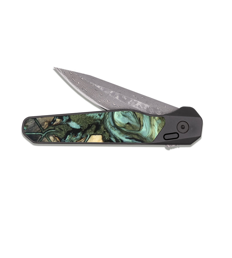 EDC Dark Damascus Wood Pocket Knife - Marlie (Pattern, 819700)