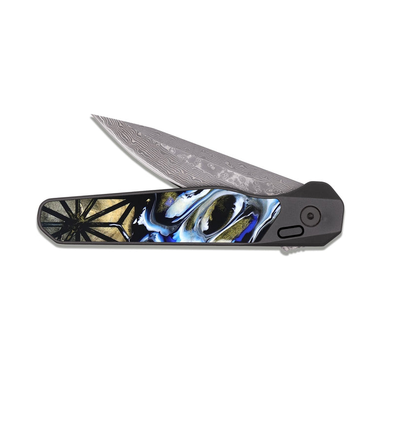 EDC Dark Damascus Wood Pocket Knife - Smith (Pattern, 819704)