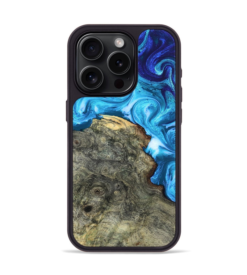 iPhone 15 Pro Wood Phone Case - Alda (Blue, 819706)