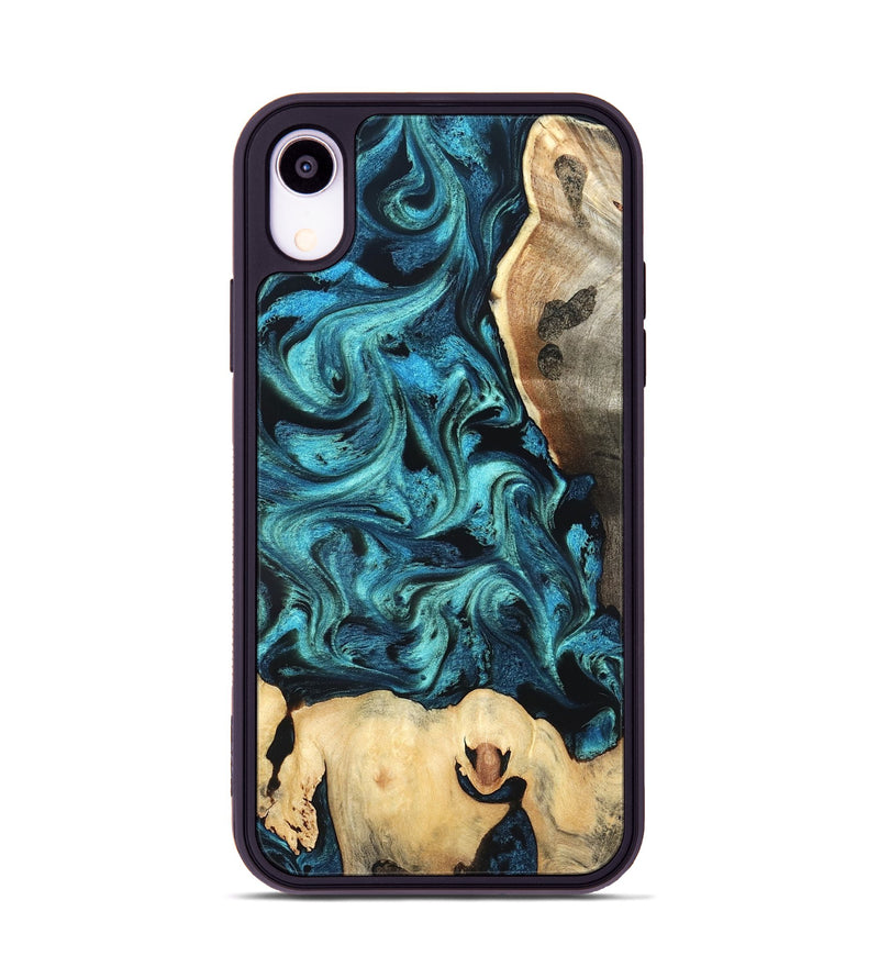 iPhone Xr Wood Phone Case - Mavis (Blue, 819708)