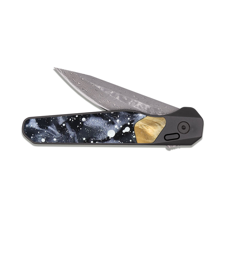 EDC Dark Damascus Wood Pocket Knife - Delma (Cosmos, 819712)
